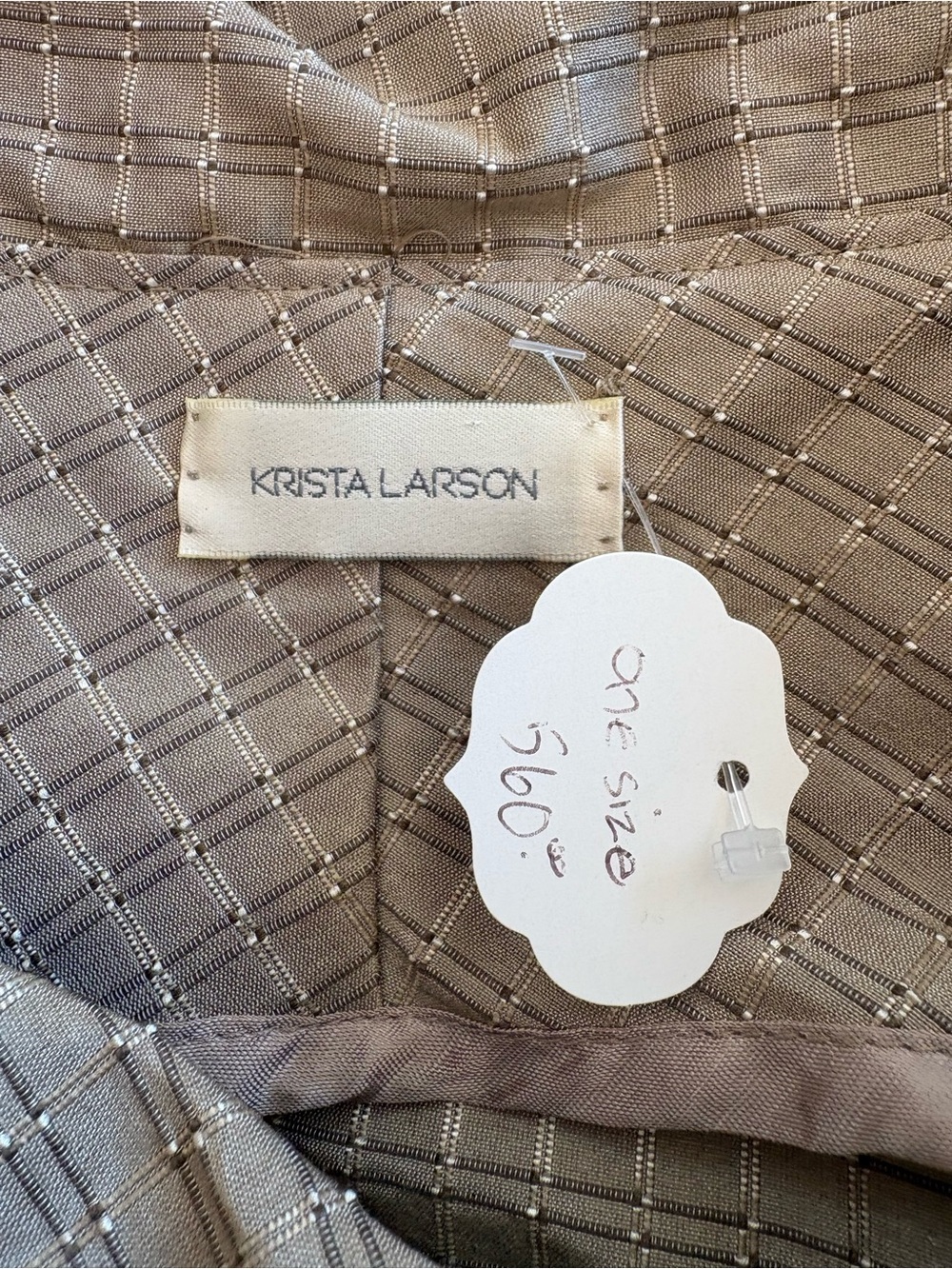 Women’s Layered Hooded Blazer Jacket in Taupe Plaid - Picture 5 of 6